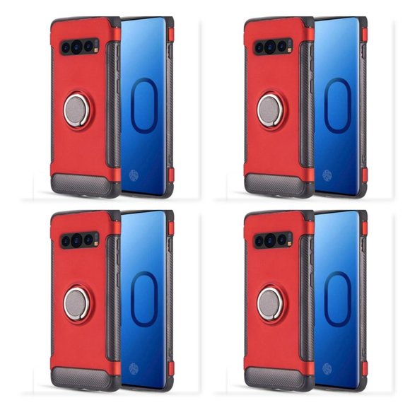 4 pk Bundle Samsung Galaxy S10 Carbon Edge Sports Hybrid Case
